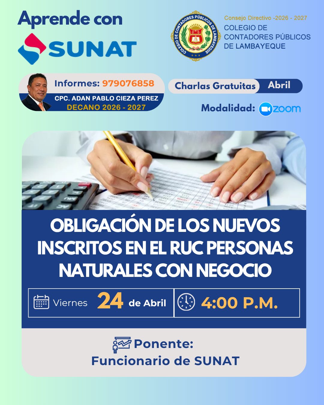 Obligación de los nuevos inscritos en el RUC  personas naturales con negocio